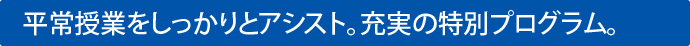 平常授業をしっかりとアシスト。充実の特別プログラム